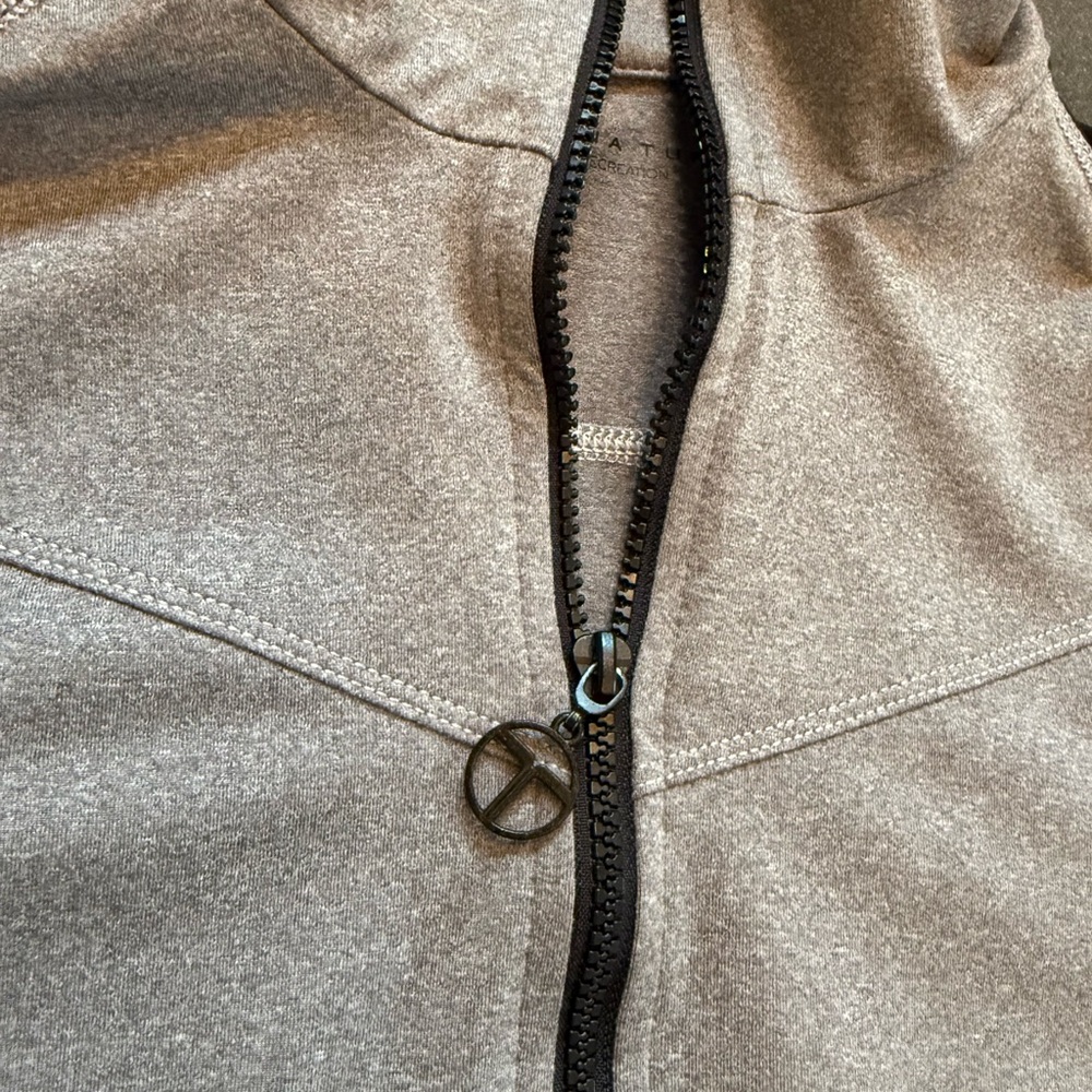 Trina Turk Recreation Gray and Black Athletix Jacket with Aqua Accents XS - Picture 2 of 7